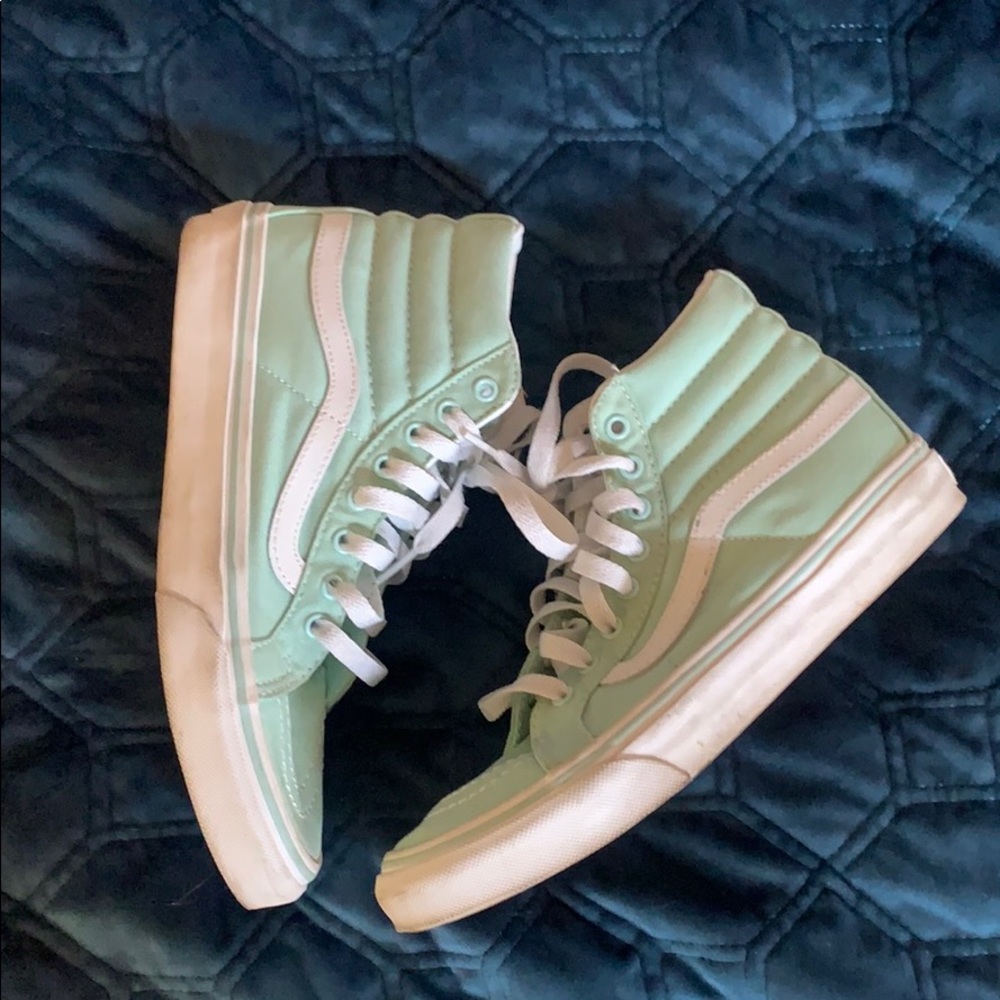 NWOT Mint Blue Hightop Vans
